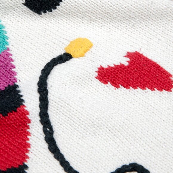 P.T.A. (Japan) Cubist Cyclops Intarsia Chainstitch Embroidered Jumper - Picture 3 of 4